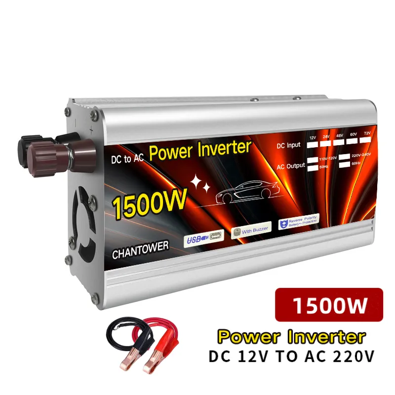 Inverter 12v 220v Solar Inverter 500W 1000W 1500W 2000W Portable Voltage - £22.93 GBP+