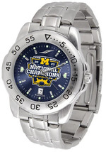 Michigan Wolverines National Champions Men Steel Sport AnoChrome Watch &amp; Dog tag - £72.48 GBP