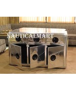 NauticalMart Vintage Rectangle Aluminium Blackhawk -6 Drawer Side Table - €1.484,36 EUR