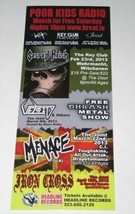 Menace Band Concert Promo Card Vintage 2013 Key Club Hollywood Sacred Reich - £15.72 GBP
