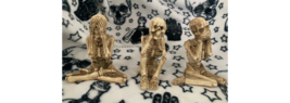 New Set of 3 Resin Skeletons See Hear Speak No Evil Halloween Figures - £15.82 GBP
