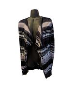 Calvin Klein Eclipse Black White Striped Open Cardigan Sweater Wrap Size XS - $79.99