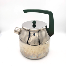 MEPRA Tea Kettle 3 Qt Stainless Teapot Green Handle Stainless Made in It... - $24.70