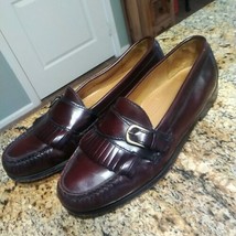 Men’s Cole Haan Size 8.5 D Monk Strap Loafer Burgundy 03516 Pinch Buckle... - $48.51