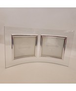 Clear Glass Curved Beveled Silver Accent Photo Picture Frame   - $11.29