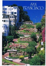 California Postcard San Francisco Crookedest Street In The World Hydrangeas - $2.96