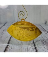 Brass Metal Kansas City Chiefs Football 3.5&quot; Ornament w/ Hanger - £14.93 GBP