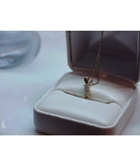 10k Yellow Gold 3 Diamond Past present future pendant Necklace 18&quot; 1.4G ... - €139,29 EUR