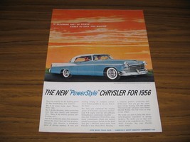 1955 Print Ad The &#39;56 Chrysler Windsor Newport Stardust Blue &amp; Cloud White - £9.53 GBP