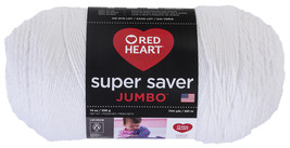 Red Heart Super Saver Yarn, Medium, Acrylic, Jumbo 14 Oz., White - £12.35 GBP