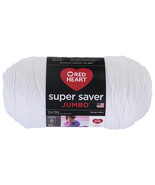 Red Heart Super Saver Yarn, Medium, Acrylic, Jumbo 14 Oz., White - £12.09 GBP