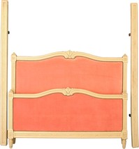 1920 French Bed FULL-SIZED Louis Xvi Cream Wood Pink Silk Velvet Up - £2,317.33 GBP