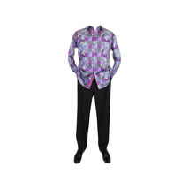 Men Shirt JValintin Turkey-Usa 100% Egyptian Cotton Axxess Style 1206-4 Purple image 3