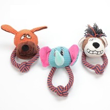 PETnSport Dog Squeaky Toys (3 Pack) Plush Toy with Cotton Rope Cute Chew Toy - £7.42 GBP