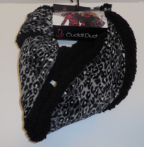 Cuddi Duds Women&#39;s Reversible Infinity Scarf Black Cheetah New Cuddle One Size - £22.14 GBP