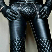 Men&#39;s Real Leather Pant Punk Kink Jeans Trousers BLUF Pants Bikers Schwa... - $110.94