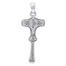 Jewelry Trends Cari Buziak Thors Hammer Silver Pendant Necklace 18&quot; - £36.25 GBP