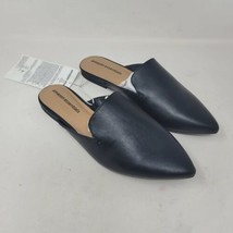 Essentials Womens Molly Mules Sz 8.5 M Pointed Toe Black - £27.35 GBP