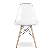 Clear And Natural Heavy Duty Plastic And Wood Dining Side Chair - $259.80 CAD