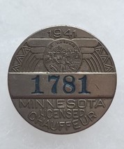 1941 Minnesota Chauffeur Licensed Driver Badge - Metal Pin - £11.73 GBP