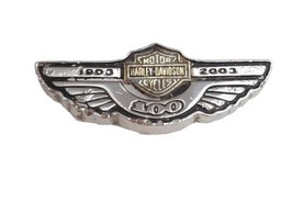 Harley Davidson Emblem Gas Tank 100th Anniversary Medallion 3 5/8&quot; Damaged - $39.59