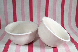 Vintage Pfaltzgraff Pottery 2pc White Stoneware Dessert  &amp; Berry Bowls - £9.46 GBP