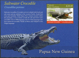 Papua New Guinea 2020. Saltwater crocodile (MNH OG) Souvenir Sheet - £11.01 GBP