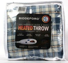 Biddeford Comfort Knit Heated Throw 10 Hour Auto Shut Off 13&#39; Extra Long Cord - £62.68 GBP