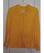 JONES NEW YORK SPORTS LADIES LS/ROLL UP BUTTON LINEN TOP-M-WORN ONCE-NICE - $17.78 CAD