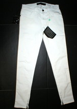 New NWT Designer Karl Lagerfeld White Jeans Womens Zipper Legs Skinny 27 Italy  - £274.76 GBP