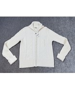 St Johns Bay Sweater Womens Large Turtleneck Full Zip Cable Knit Jacket ... - $26.72
