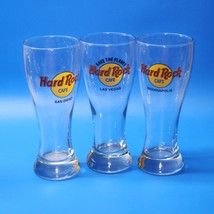 Hard Rock Cafe Pilsner Glasses - WEST / MIDWEST TOUR - Set Of 3 - All Di... - $17.80