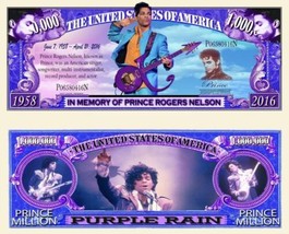 Pack of 25 Prince Purple Rain Music Collectible 1 Million Dollar Bills novelty - £11.15 GBP