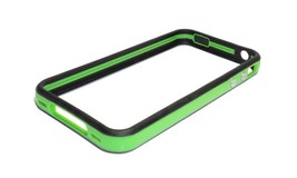 2-Tone Bumper Case with Chrome Buttons for iPhone 4 / 4S - Green/Black - £10.95 GBP