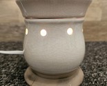 Scentsy Wax Warmer Contenta Rustic Crackle Antique Cream Color Mid-Size ... - £11.59 GBP