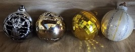 Vintage Christmas Ball Ornaments 2 Filigree Snowman Angel &amp; More MCM Set... - $7.17