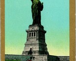 Vtg Postcard UDB New York City Statue of Liberty Ullman&#39;s Gold Border Se... - $3.51