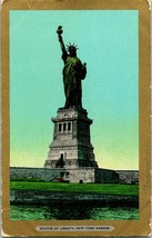 Vtg Postcard UDB New York City Statue of Liberty Ullman&#39;s Gold Border Series  - £2.77 GBP