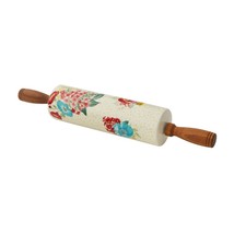 Pioneer Woman Fancy Flourish Ceramic Rolling Pin with Acacia Wood Handles NEW - £20.12 GBP