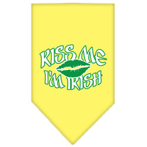 Kiss me I&#39;m Irish Screen Print Bandana Yellow Small - £9.28 GBP