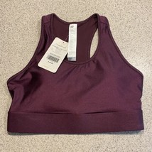 Fabletics Mila Medium Impact Shine Sports Bra Purple Size Large NWT - £12.93 GBP