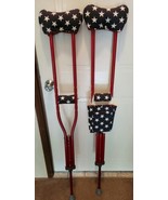 Red Color Aluminum Underarm Crutches for Adults Adjustable  Bounce Back ... - $1,873.16 MXN
