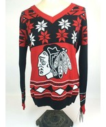 Women&#39;s Sz M Chicago Blackhawks NHL Christmas Sweater NWT Official Ugly ... - $39.59