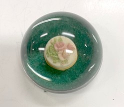 Vintage Rose Paperweight Dome Half Circle - $213.82 MXN