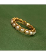 Natural White Round Peral Women Sterling Silver Full Eternity Band Ring ... - $1,196.68 MXN