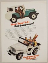 1965 Print Ad Jeep V-6 &amp; Flying Jeep Universal Kaiser Corp Toledo,Ohio - $11.68