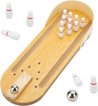 Mini Bowling Game Tabletop Wooden Bowling Set Bowling Desktop Game Tiny Home Bow - £16.60 GBP