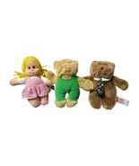 Lot Of 3 Mary Meyer Finger Puppet Plush Small 1996 Girl 2 Bears 6.5&quot; - £9.93 GBP