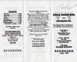 Skull Creek BBQ Menu Wimberley &amp; Canton Creek Texas 2004  - $17.82