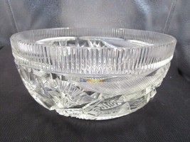 American Brilliant USA crystal cut round bowl planter center piece [a5] - £106.83 GBP